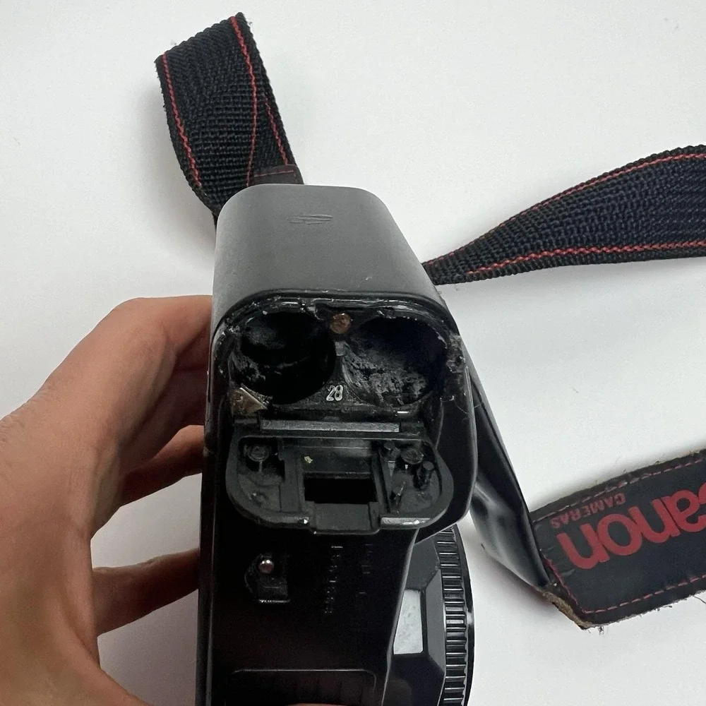 Canon T50 Film Camera For Parts Broken Batteries Slot